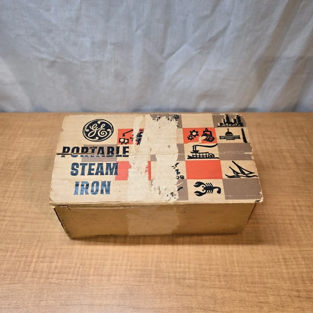 Vintage‎ GE Portable Steam Iron Manual Iron Warranty with box TESTED WORKS!